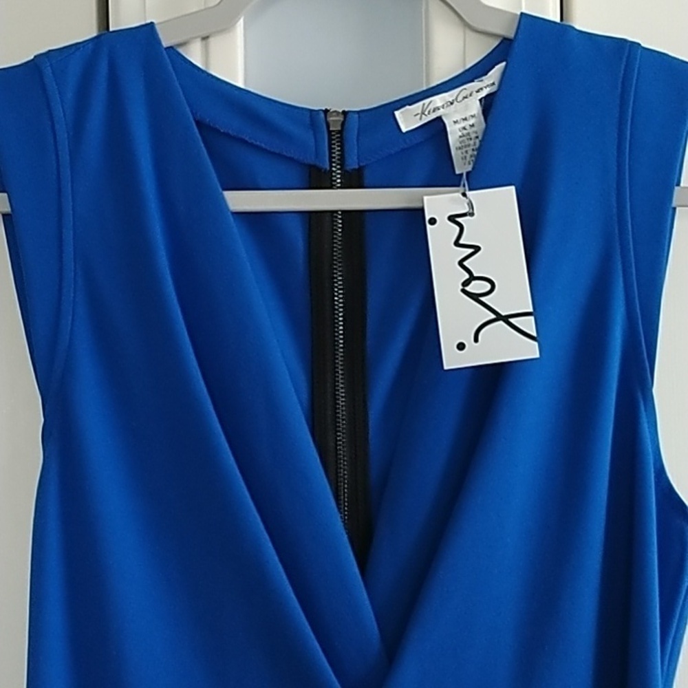 Kenneth Cole Blue Samantha Sheath Dress M - Picture 7 of 9